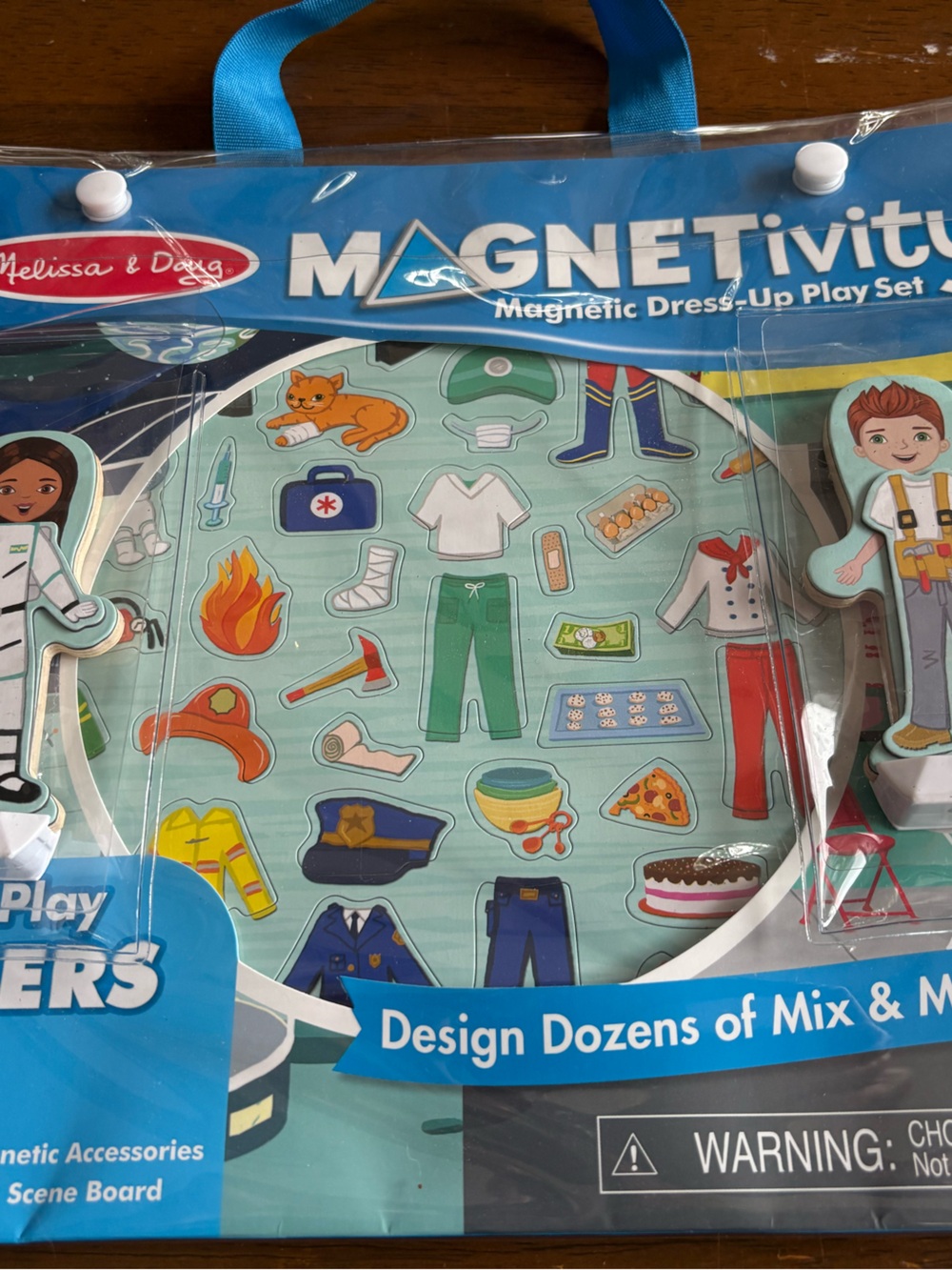 Melissa & Doug Blue Magnetic Dress-Up Play Set with Colorful Outfit Pieces